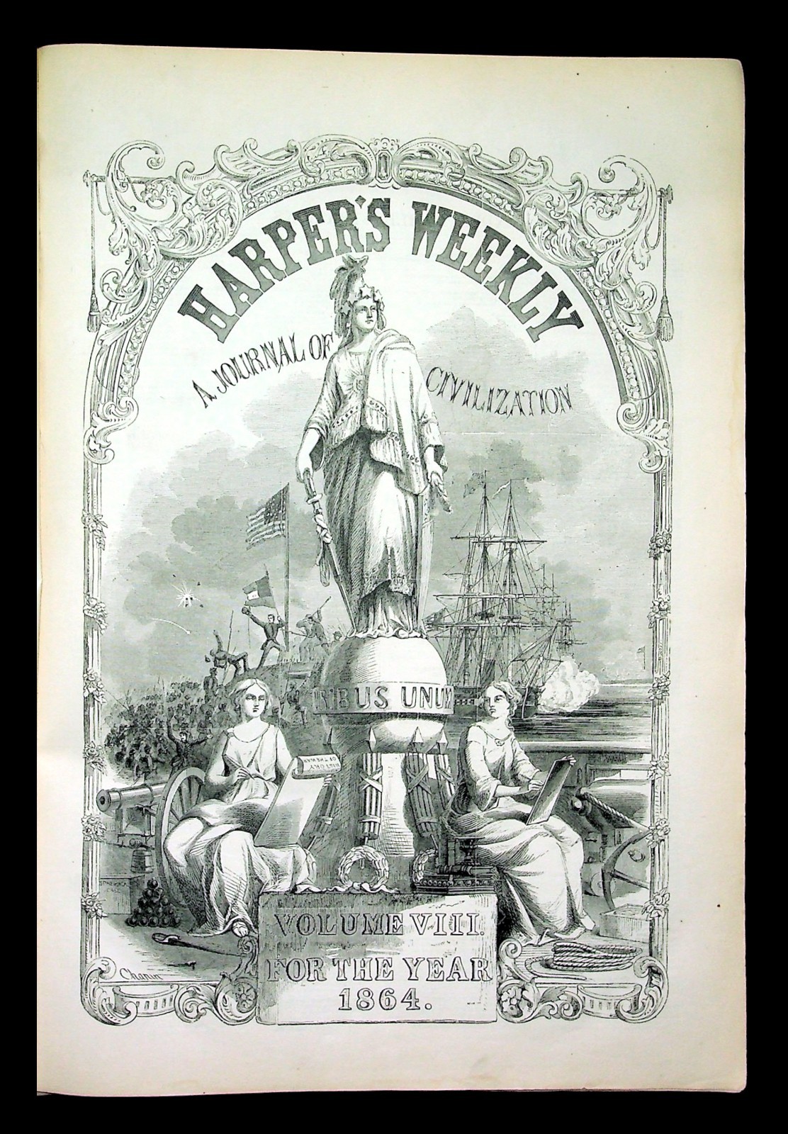 1864 HARPERS WEEKLY Vol. 8 Complete Year Bound Great Civil War Art NO COVER