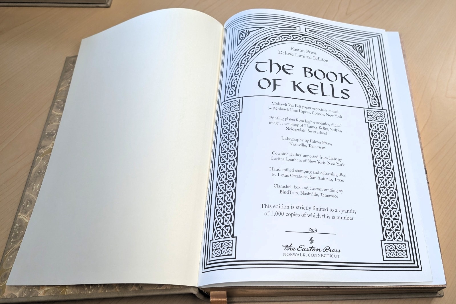 The Book of Kells — Easton Press Deluxe Limited Edition #903/1000 with Display