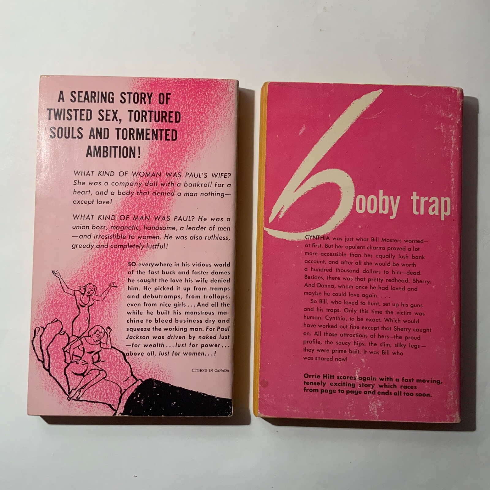 Orrie Hitt 2-pack / Woman Hunt (1958) + Dolls and Dues (1957) Beacon Books VG-EX