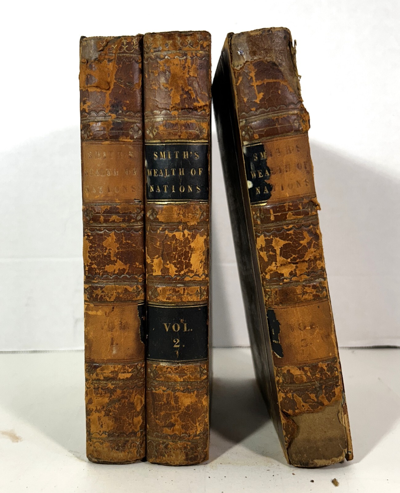 Set of 3 The Wealth of Nations by Adam Smith 1822 Antique Hardcovers