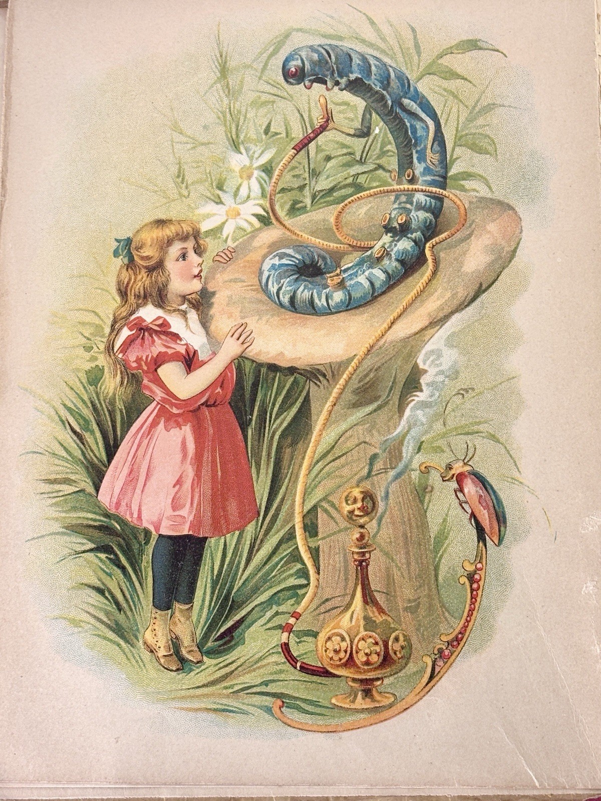 1898 Rare Antique Alice in Wonderland & Through the Looking Glass Lothrop Boston