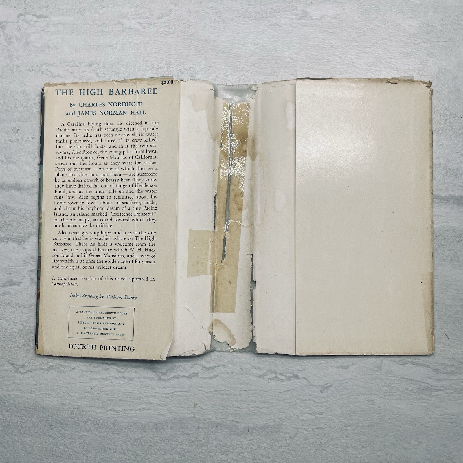 The High Barbaree by Charles Nordhoff & James Norman Hall – 1945 4th Printing HC