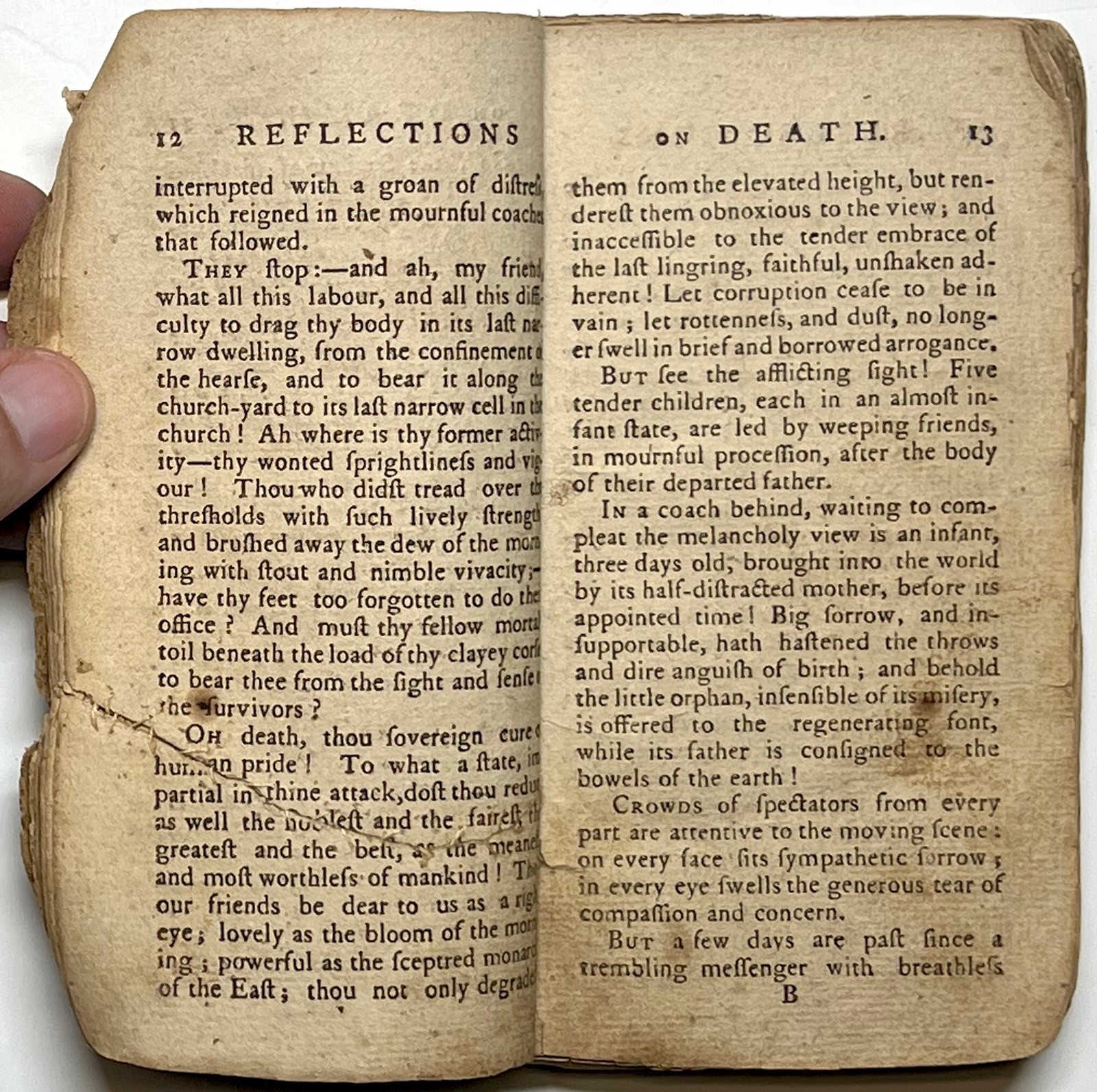1793 REFLECTIONS UPON DEATH WILLIAM DODD DEVOTIONAL 8TH ED RARE INCOMPLETE COPY
