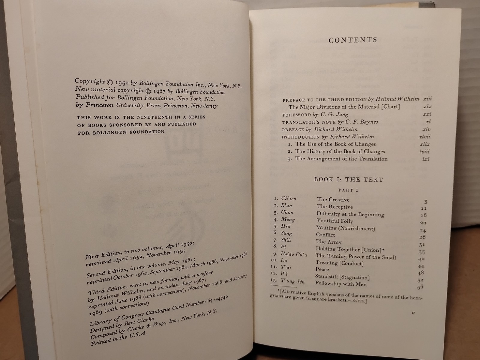 The I CHING or BOOK OF CHANGES Richard Wilhelm 1969 3rd Edition HCDJ Jung Intro