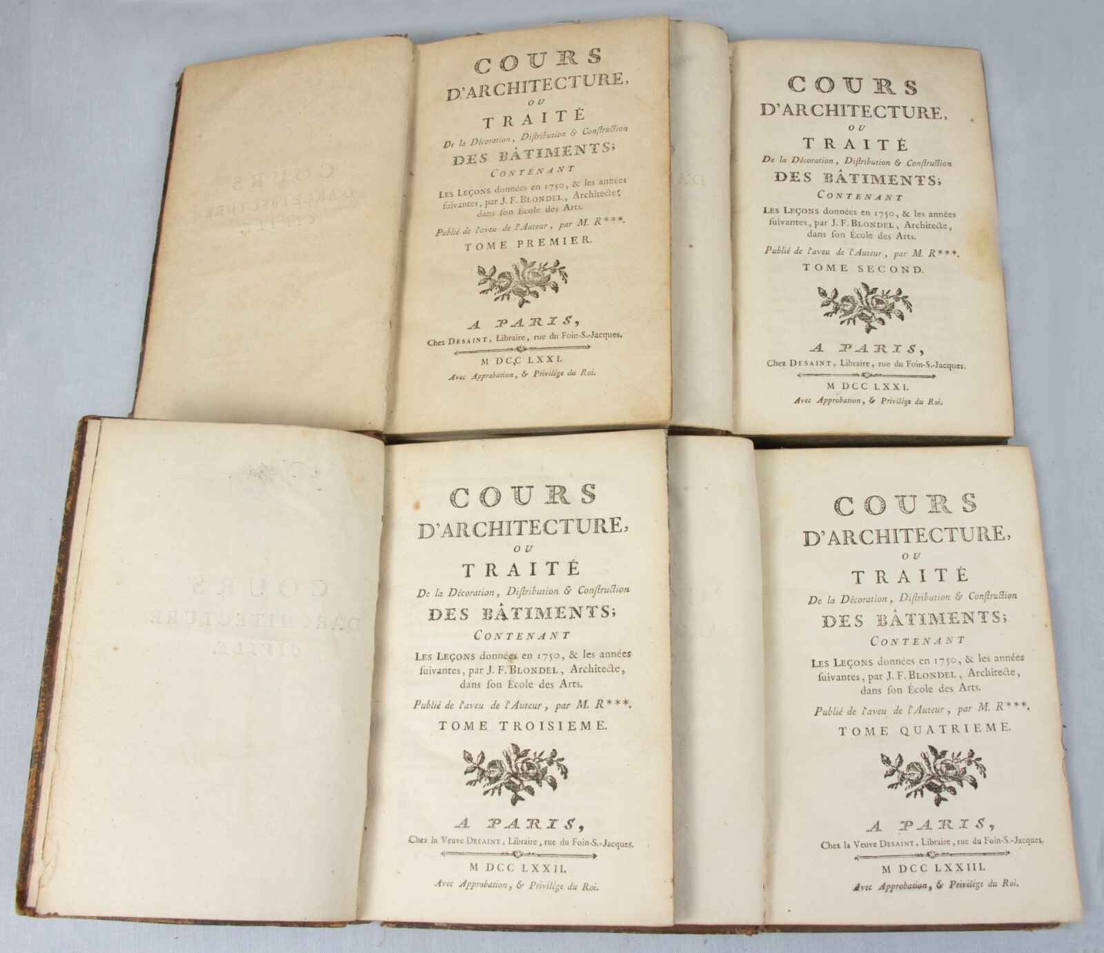 Blondel – 1771 – Cours d’Architecture – Vols 1–4 – Classic Architecture FRANCE