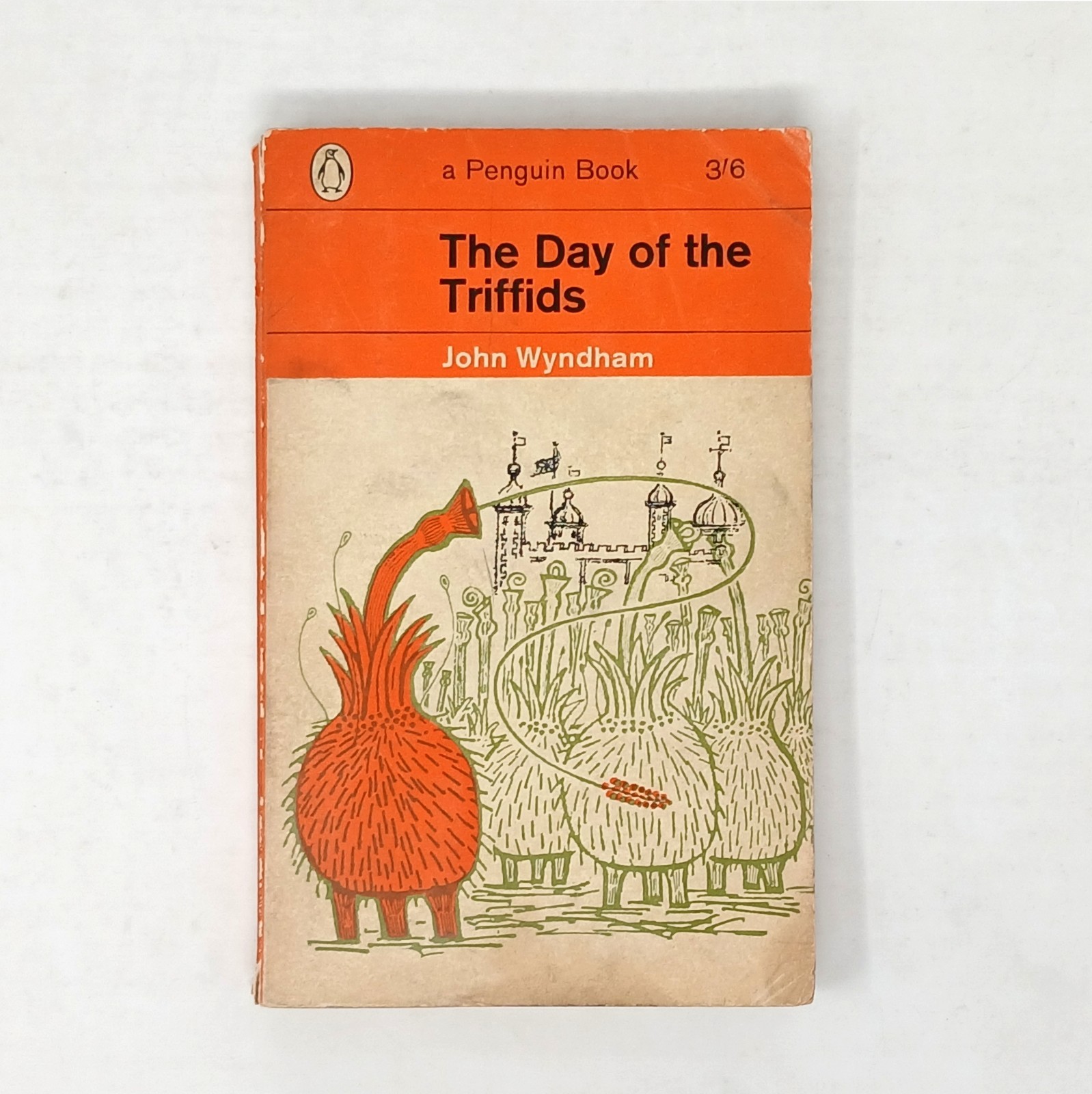 John Wyndham The Day of the Triffids Vintage 1963 Penguin Orange Spine 3/6d