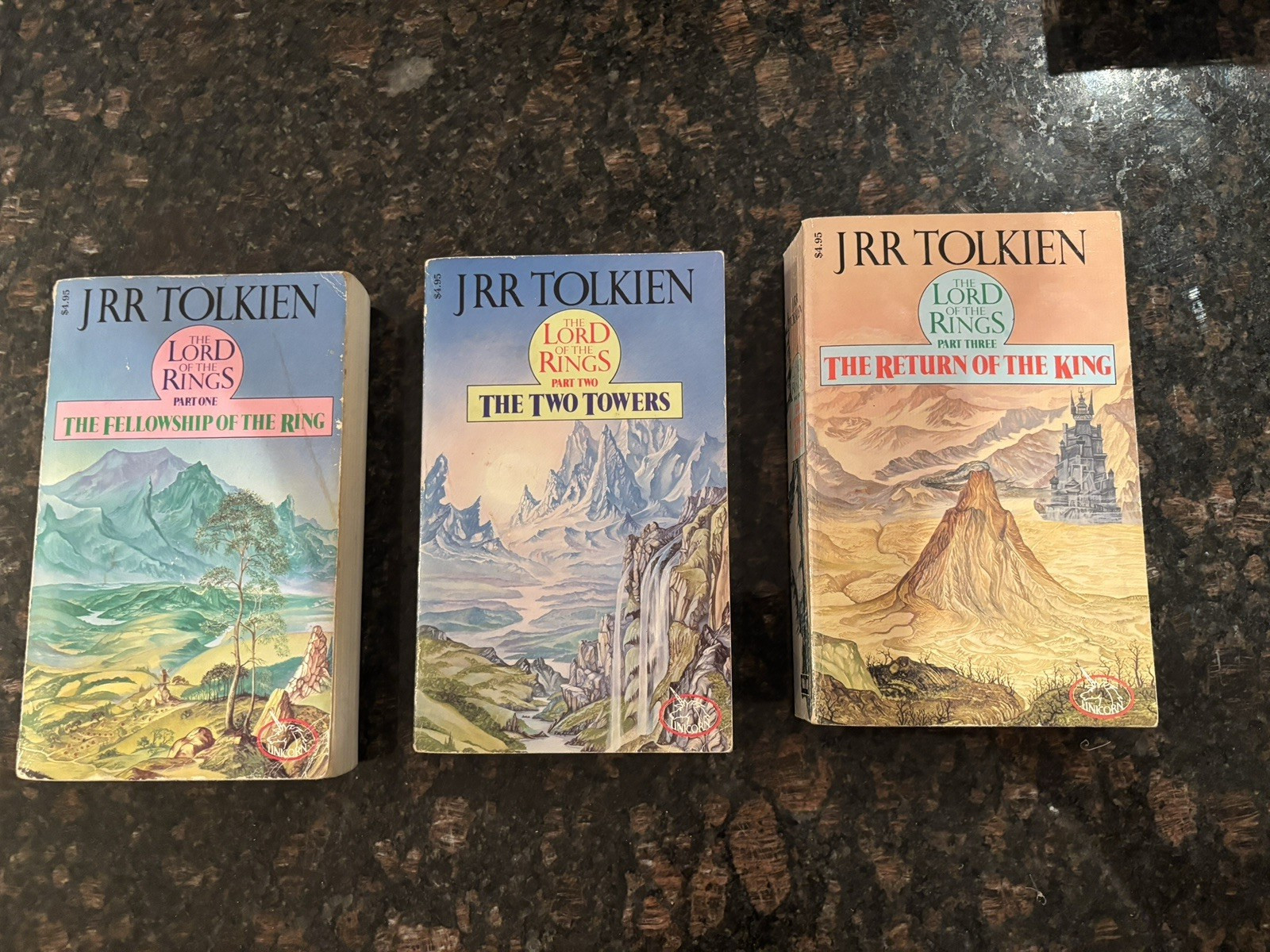 The Lord of the Rings 3 Vol Box Set Unwin Paperbacks 1981 Edition