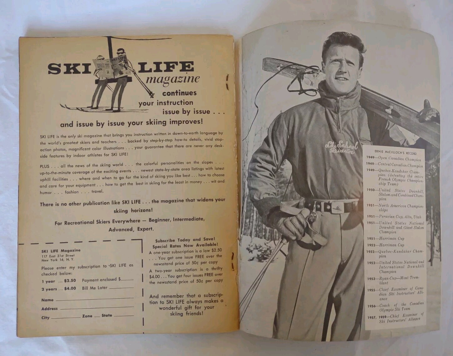 Learn To Ski Completely Revised To Include Wedeln Ernie McCulloch Paperback 1959