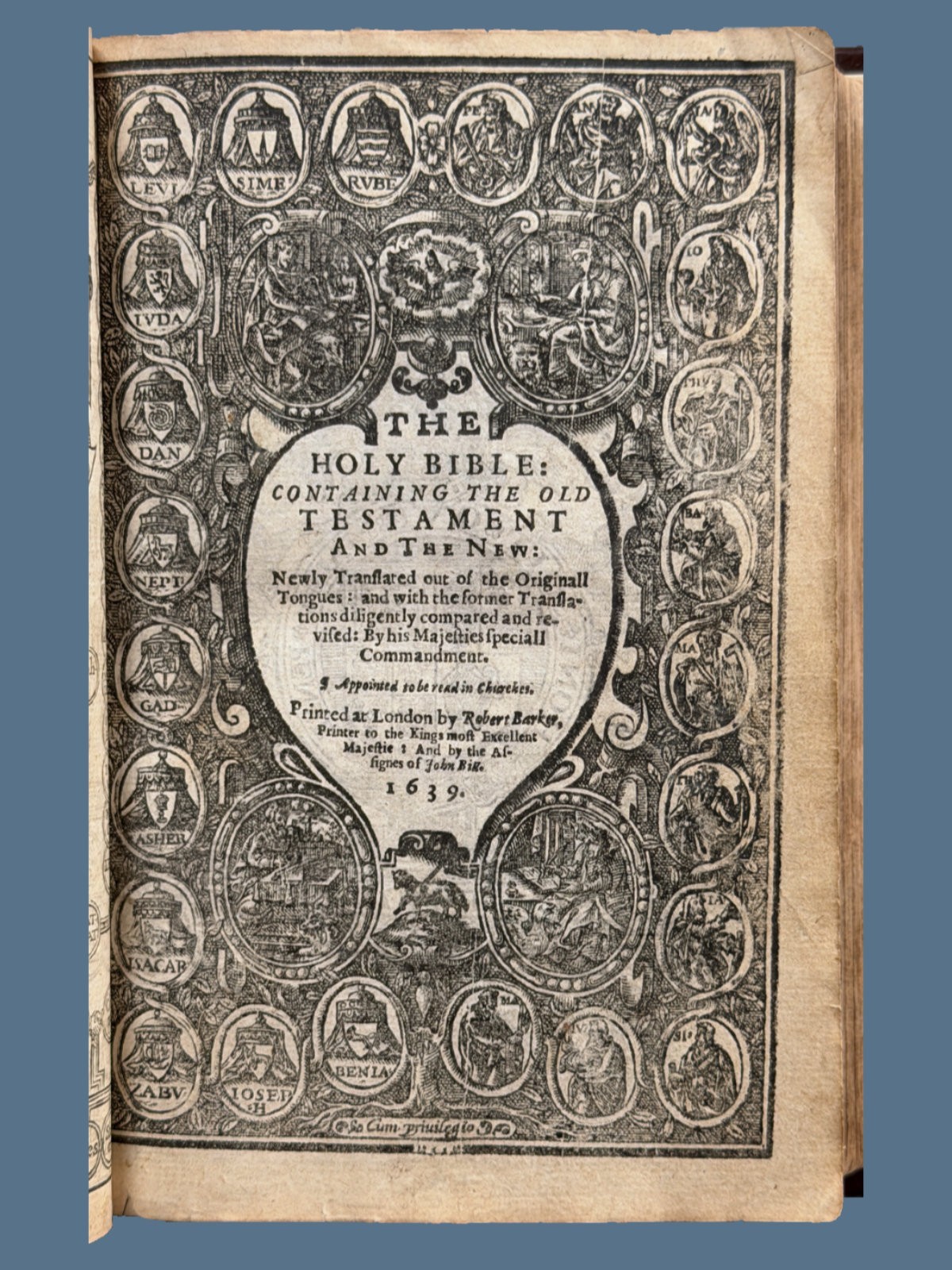 1639 Octavo King James Bible with Genealogies in Modern Binding