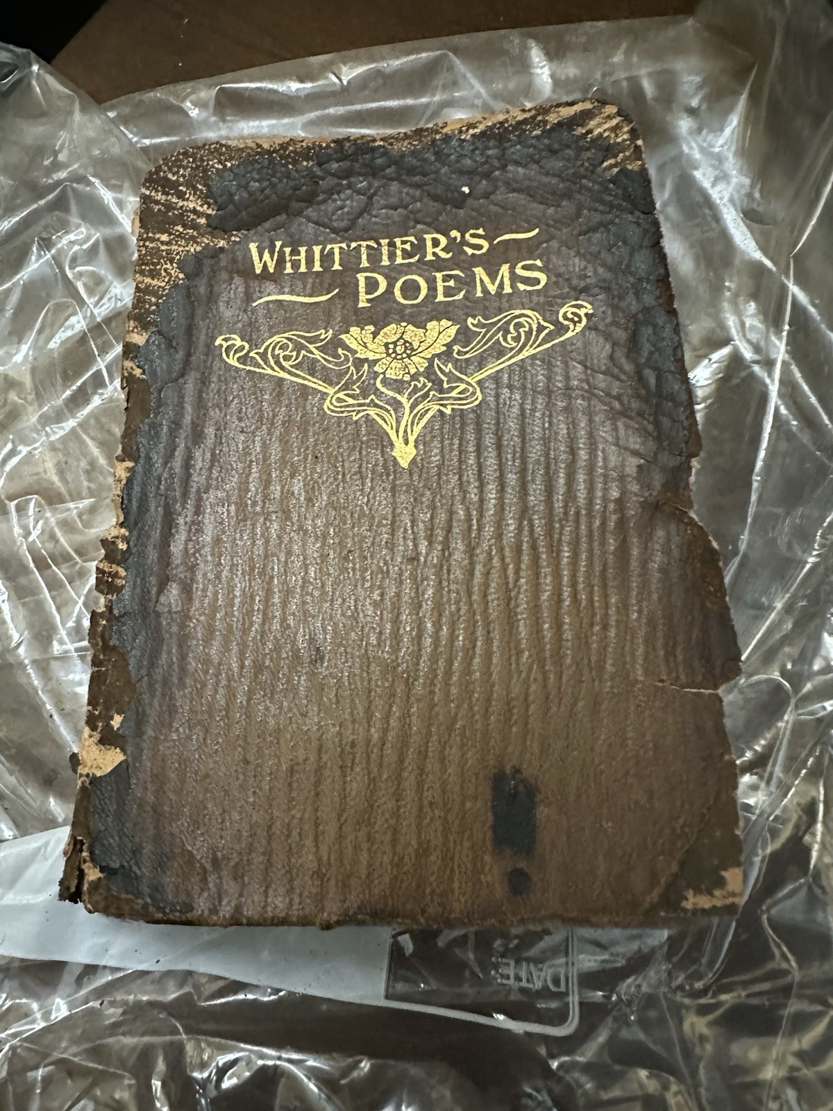 Antique Book unknown Version Of Whittier’s Poems Hard Cover