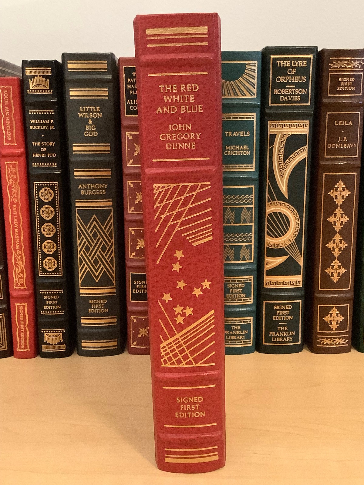 The Red White And Blue by John G. Dunne – Signed 1st Edit. – Franklin leather