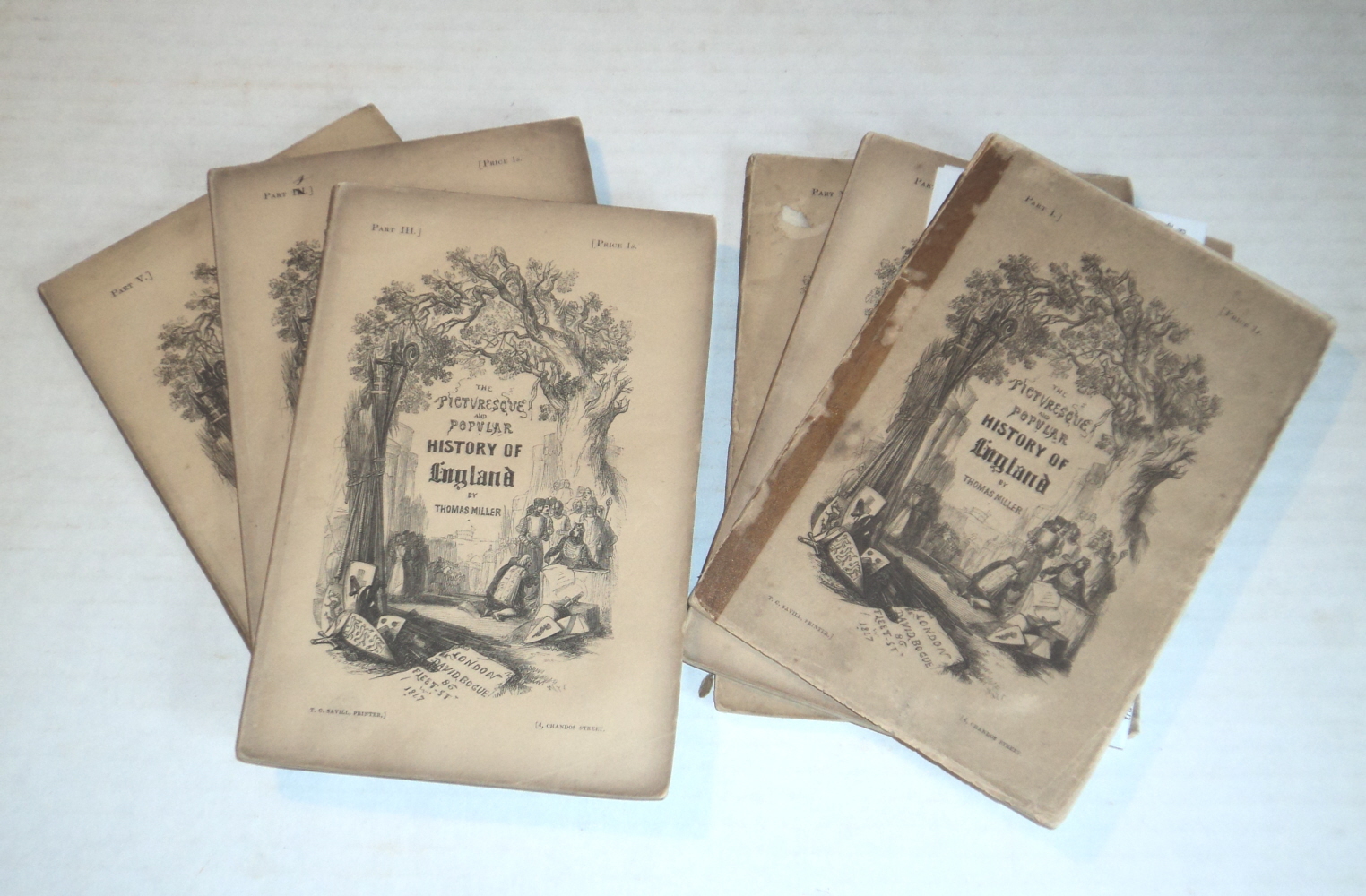 RARE 1847 ORIG. PARTS: PICTURESQUE & POPULAR HISTORY OF ENGLAND by Thos.Miller