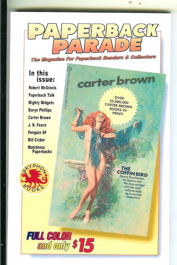 PAPERBACK PARADE #104, book collector digest, Carter Brown pbs, gga McGinnis