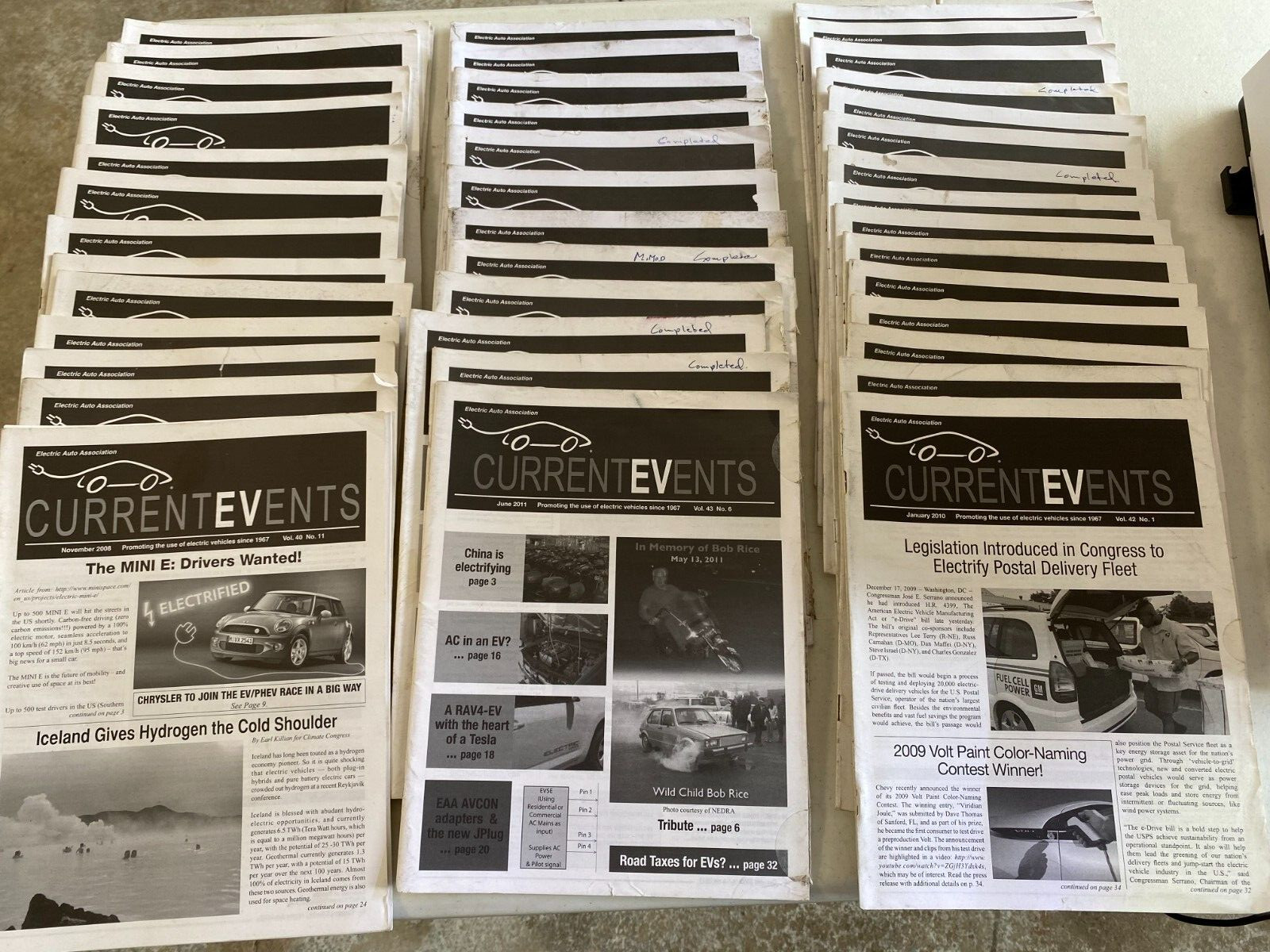 Current Events ELECTRIC AUTO ASSOCIATION Newsletter Magazine Cars Lot 2008-2013