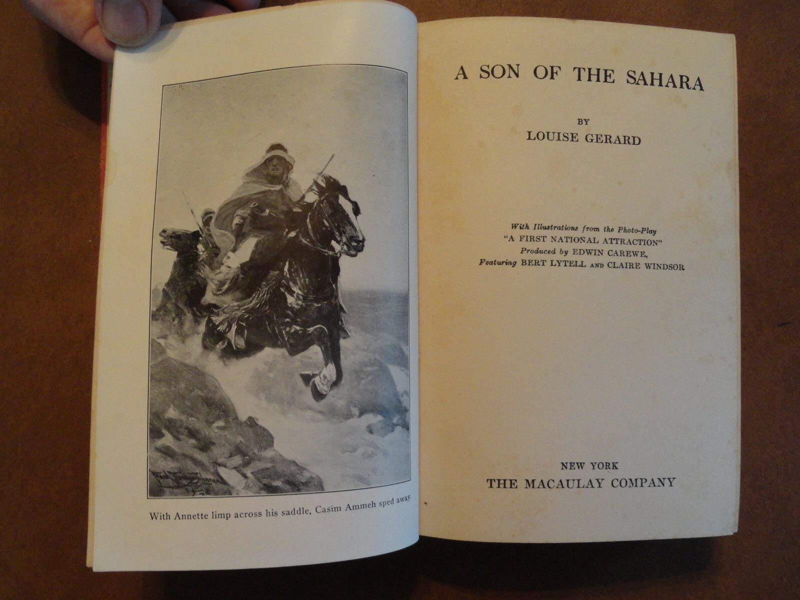 A SON OF THE SAHARA BY LOUISE GERARD – 1922 – THE MACAULAY COMPANY – HARDCOVER