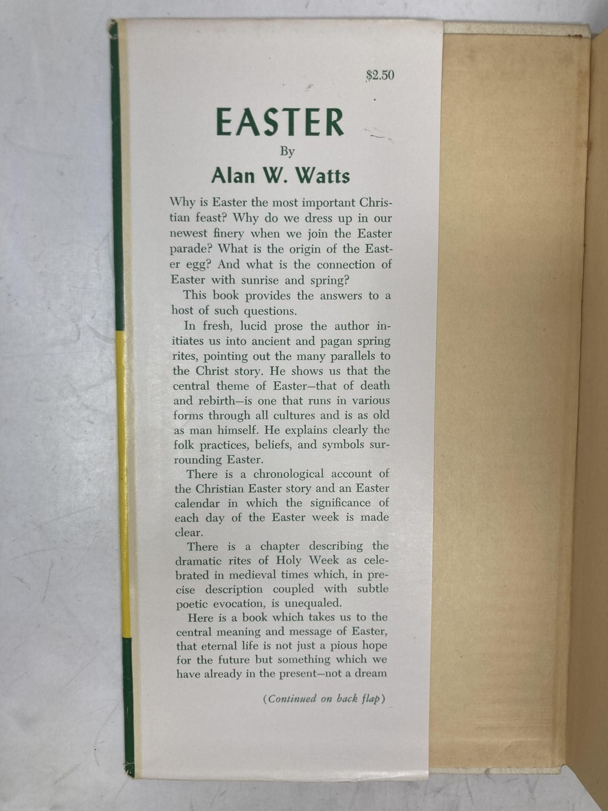 Easter Its Story and Meaning by Alan W Watts First 1st Edition VG HC 1950