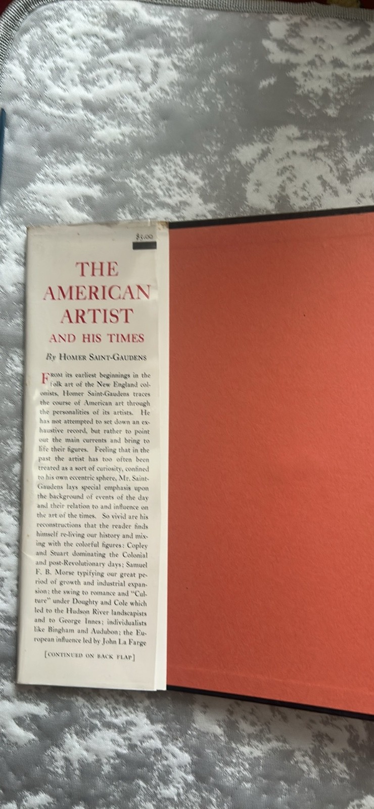The American Artist And His Times by Homer Saint-Gaudens 1st Edition 1941 HC