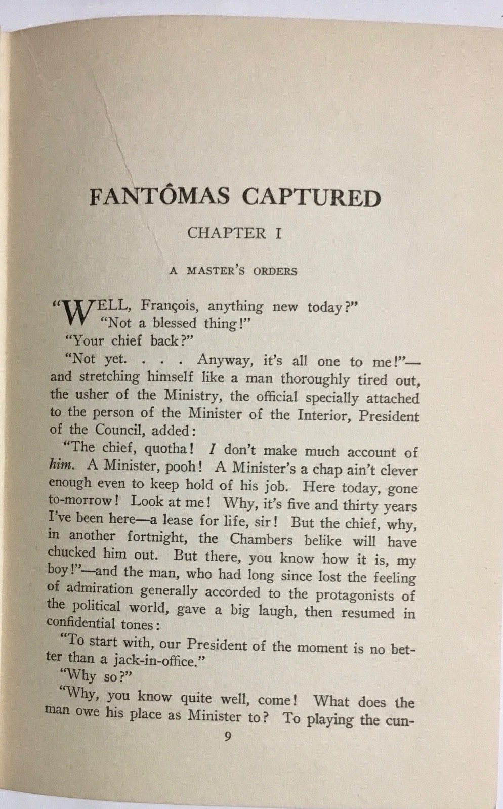 Fantomas Captured by Marcel Allain 1926 Hardcover Acceptable Condition