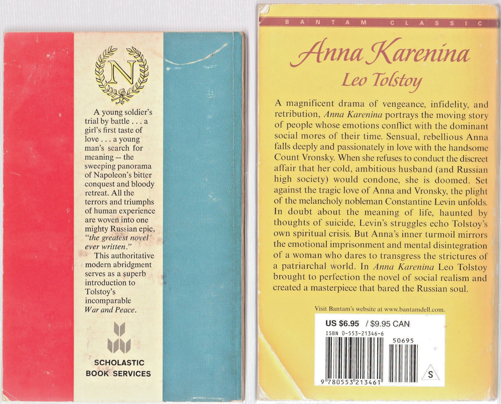 NOTE~Vintage ~Leo Tolstoy~War and Peace~paperback T500~BONUS Anna Karenina~