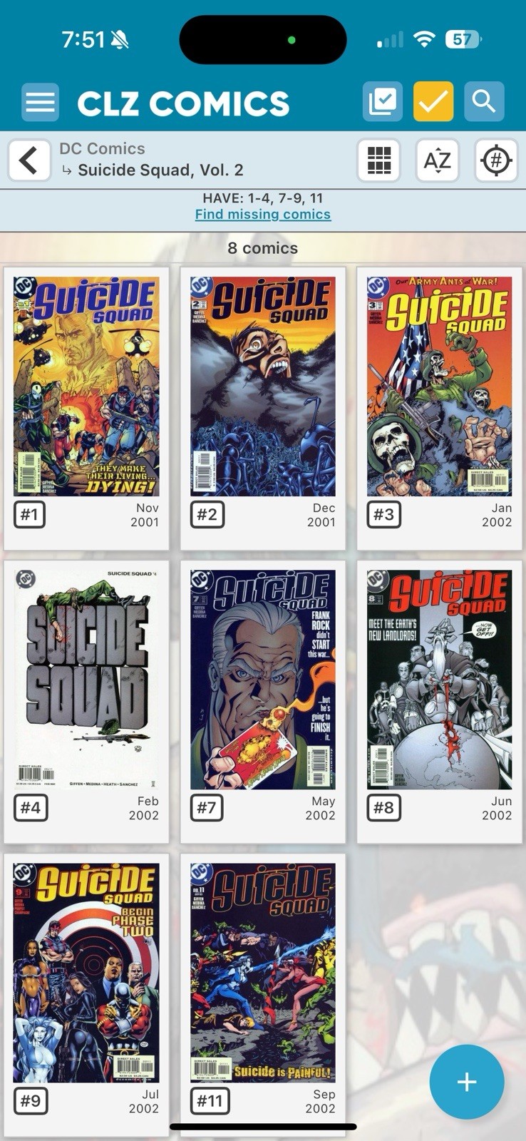 DC Comics Suicide Squad Vol. 2 Small Comic Lot of 8 (2002)