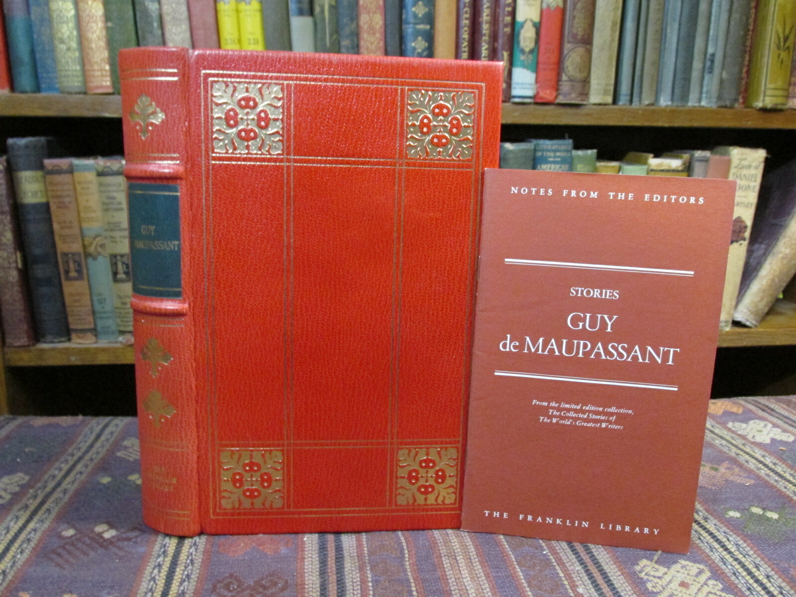 1977 FRANKLIN LIBRARY GUY DE MAUPASSANT STORIES Beautiful Gilt Leather Binding