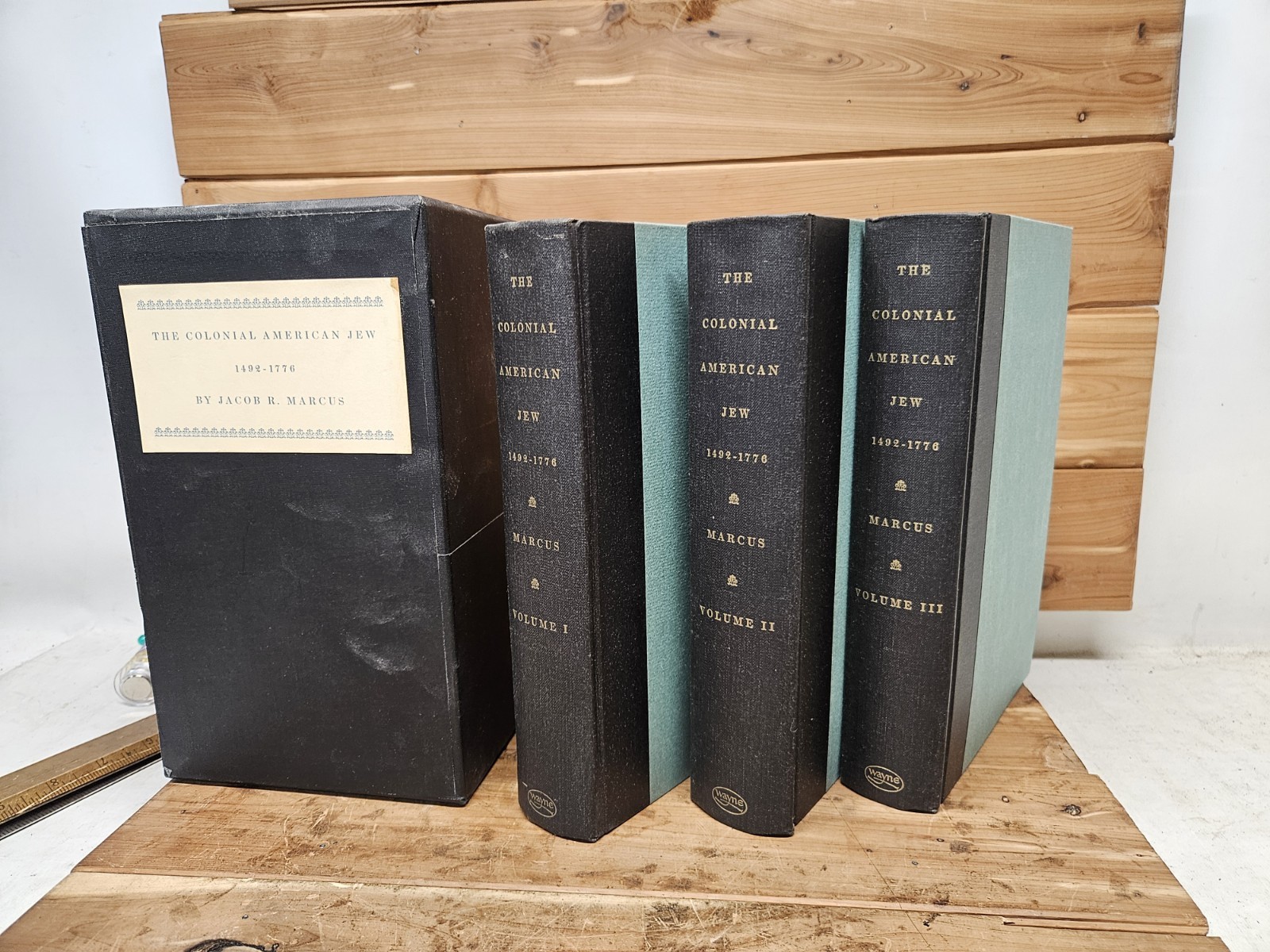 Colonial American Jew 1492-1776 Marcus 1st Ed 1970 3 Vol HC Set in Slipcase RARE