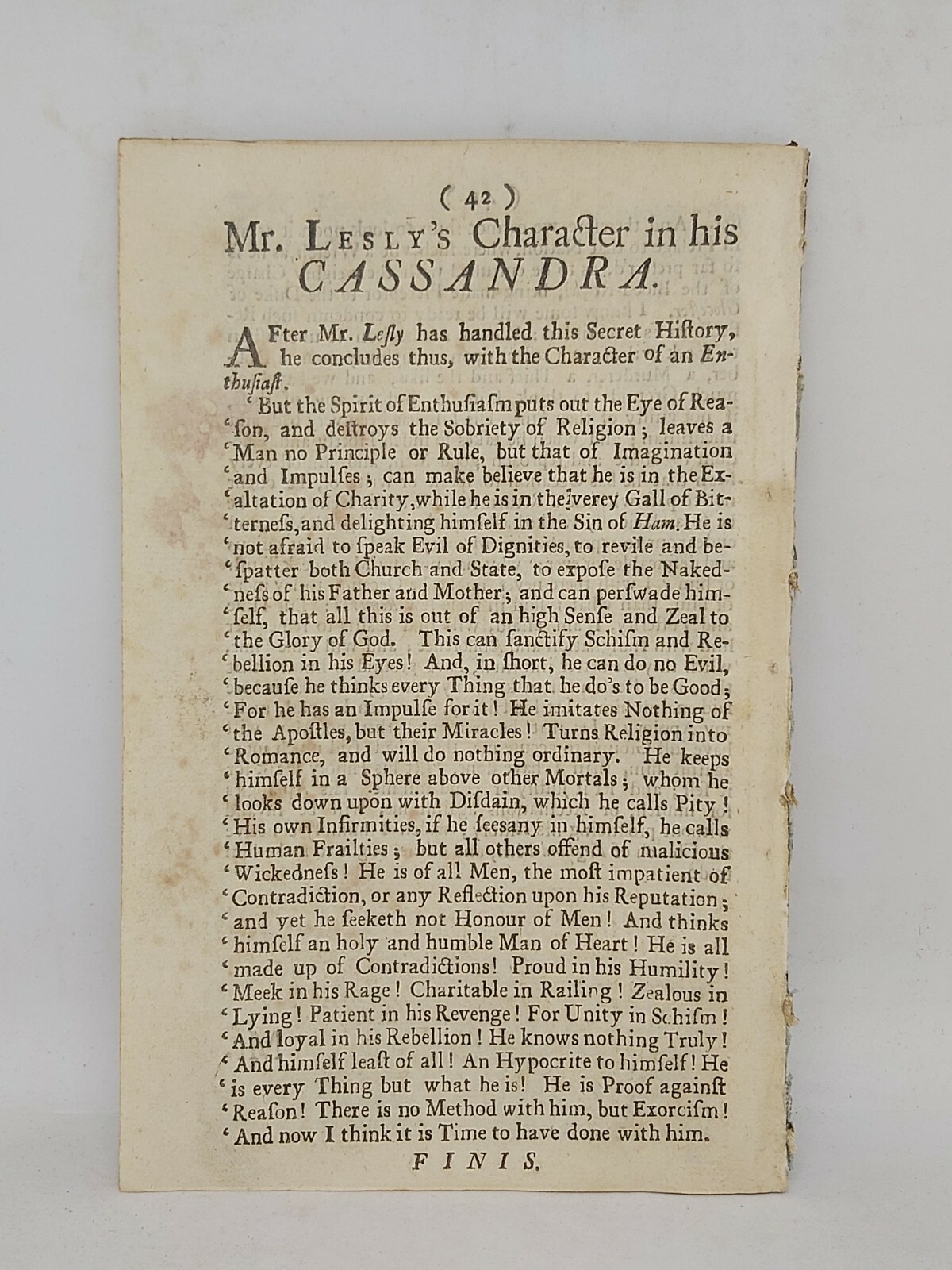 A Specimen of the Bishop of Sarum’s posthumous History 1715 ~ 1st Edition