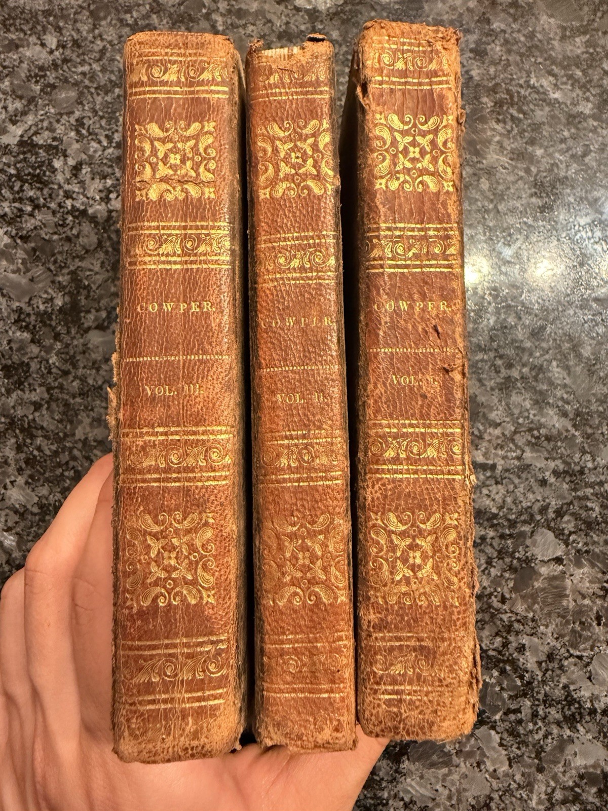 Poems By William Cowper (Vol 1 2 & 3) Antique Publi By Timothy Bedlington 1826