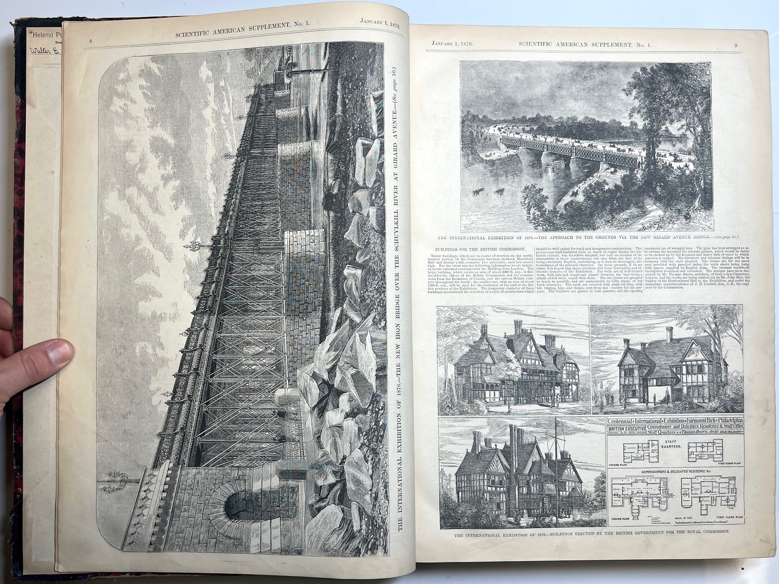 1876 SCIENTIFIC AMERICAN SUPPLEMENT CENTENNIAL EXHIBITION ILLUSTRATED VOLS I II