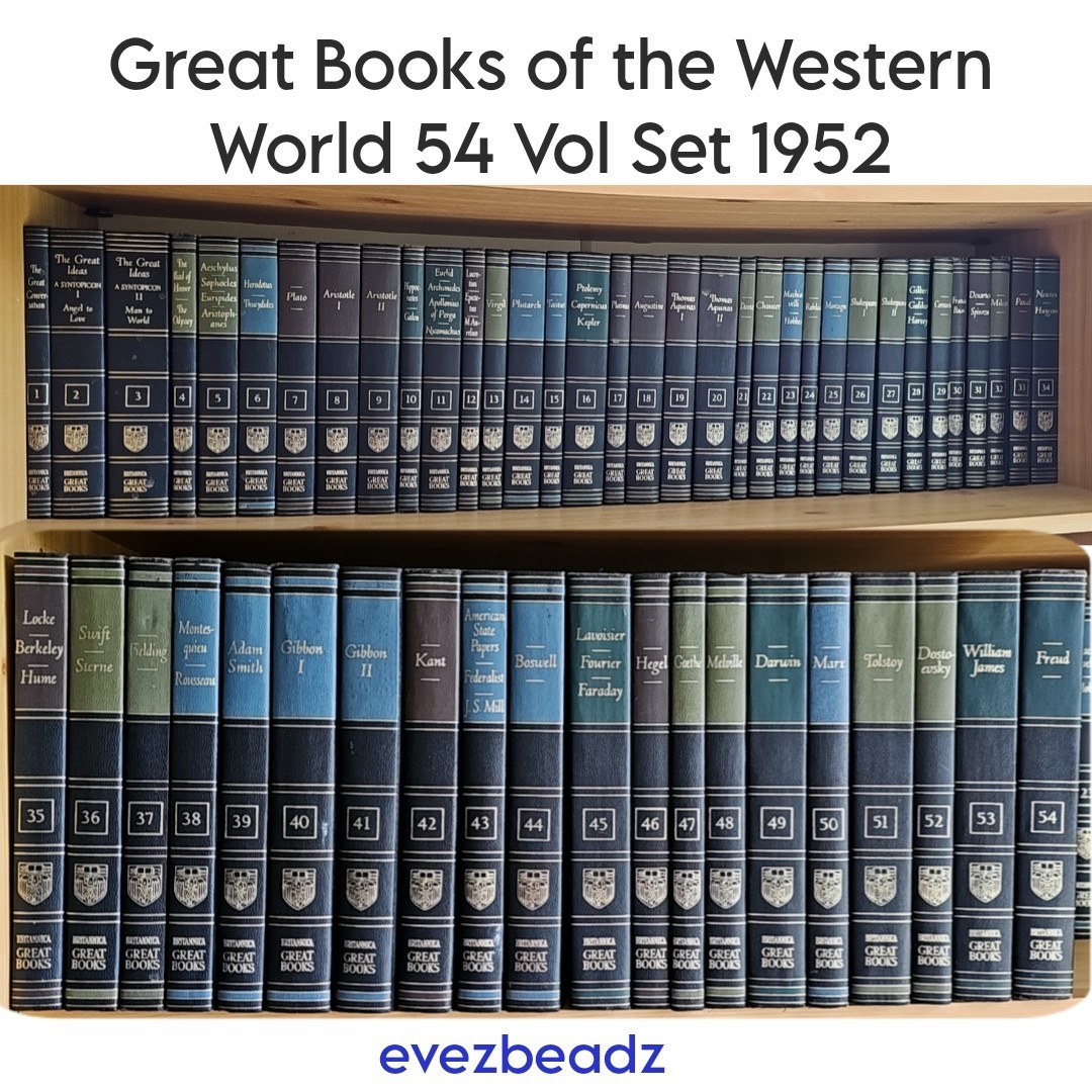 EvezBeadz Great Books of the Western World 54 Vol Set 1952 First Ed Vintage Rare