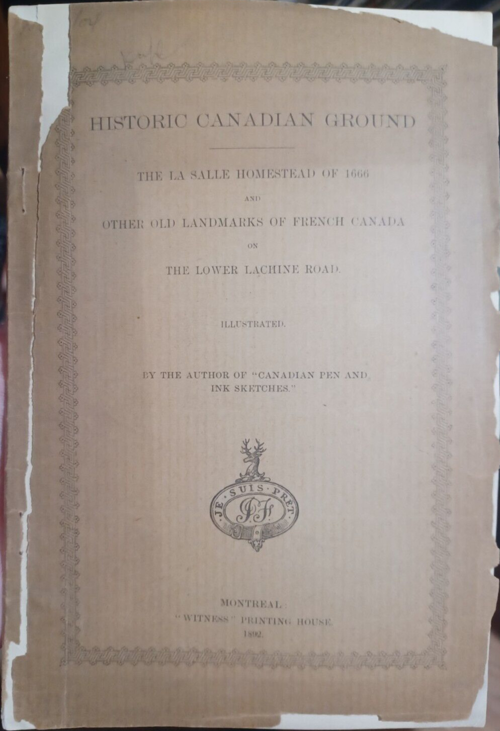 1892 Historic Canadian Ground, French Canada history, Lower Lachine Rd, Montreal