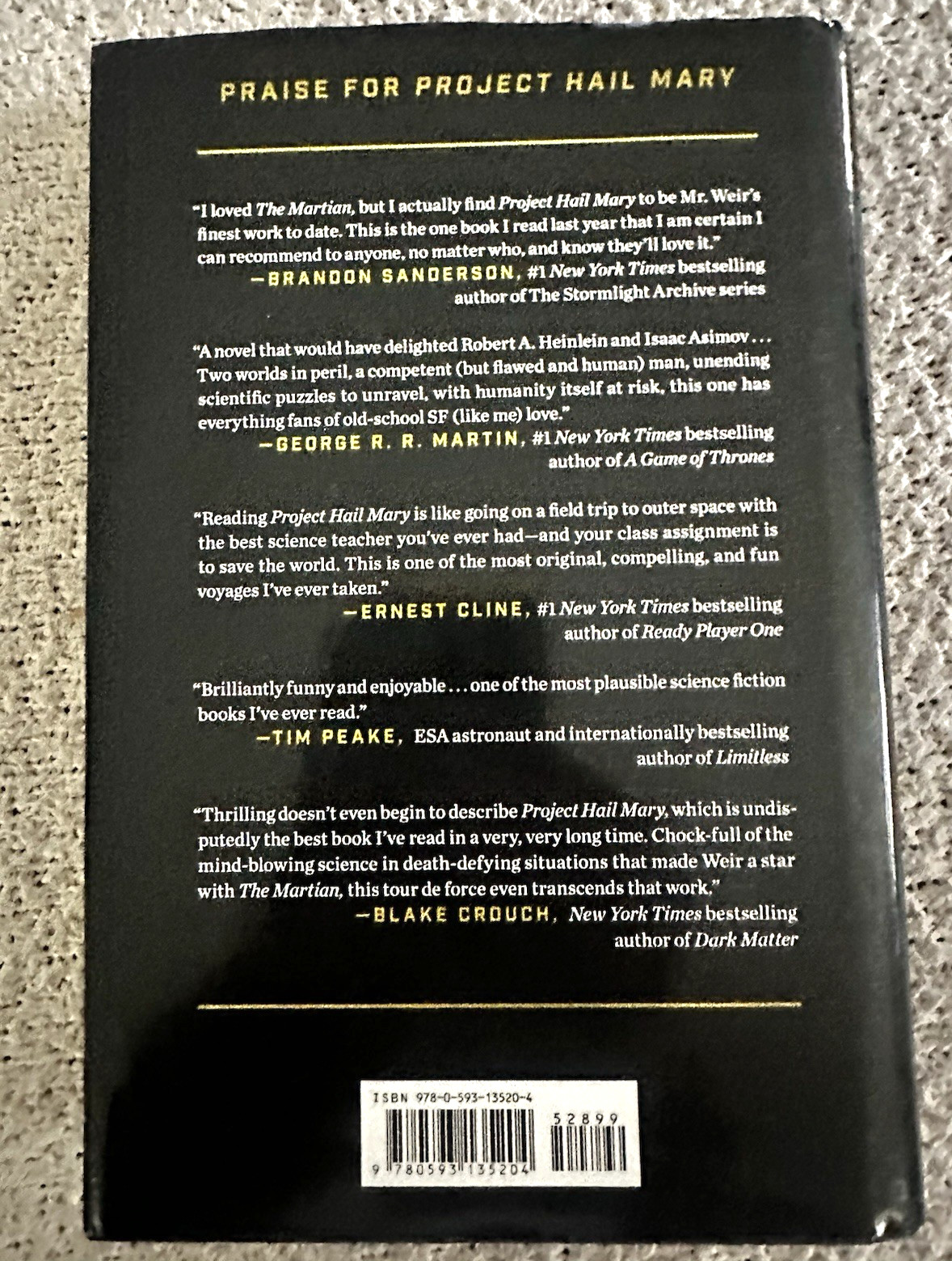2021 1st Ed. (signed) Project Hail Mary, Andy Weir, HB, DJ