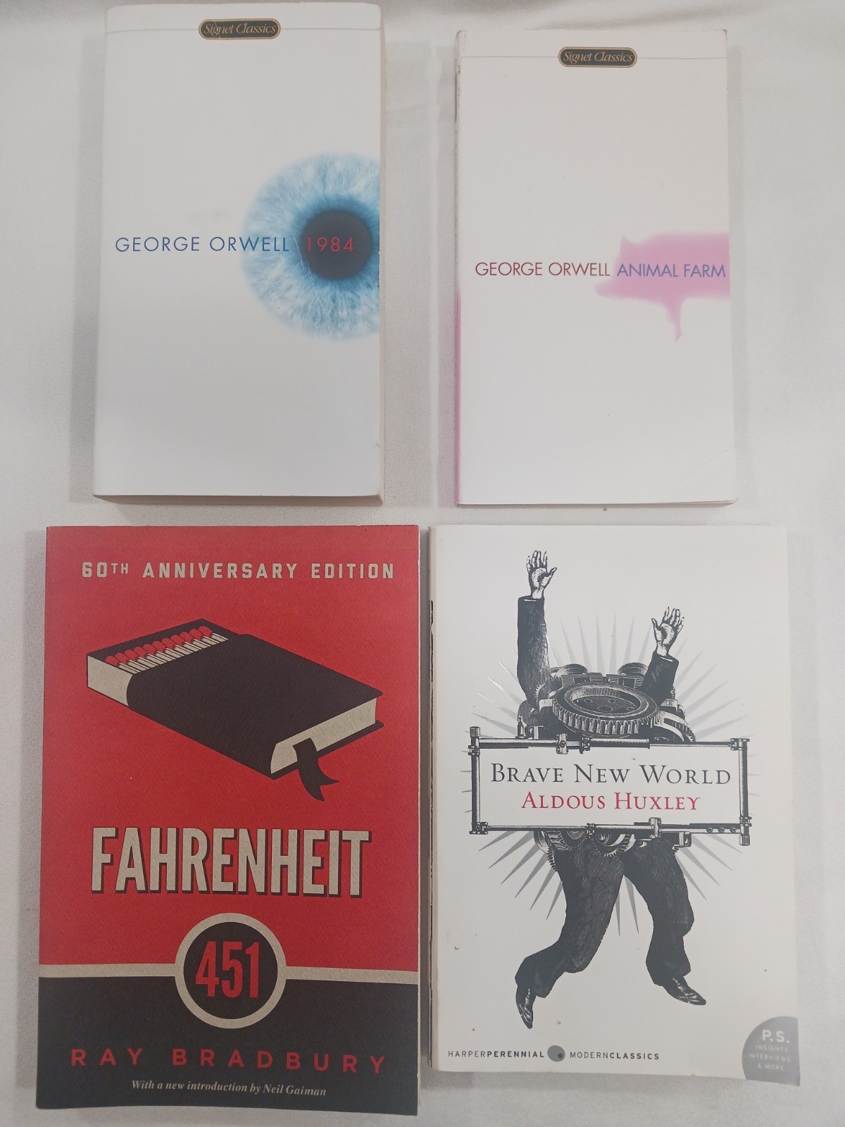 Orwell Bradbury Huxley Book Lot 1984 Animal Farm Brave New World Fahrenheit 451