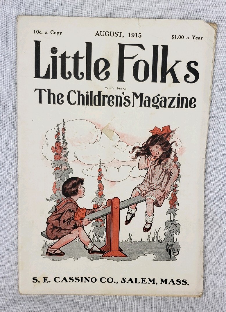 Antique Little Folks Monthly Children’s Magazine August 1915 Great Advertising