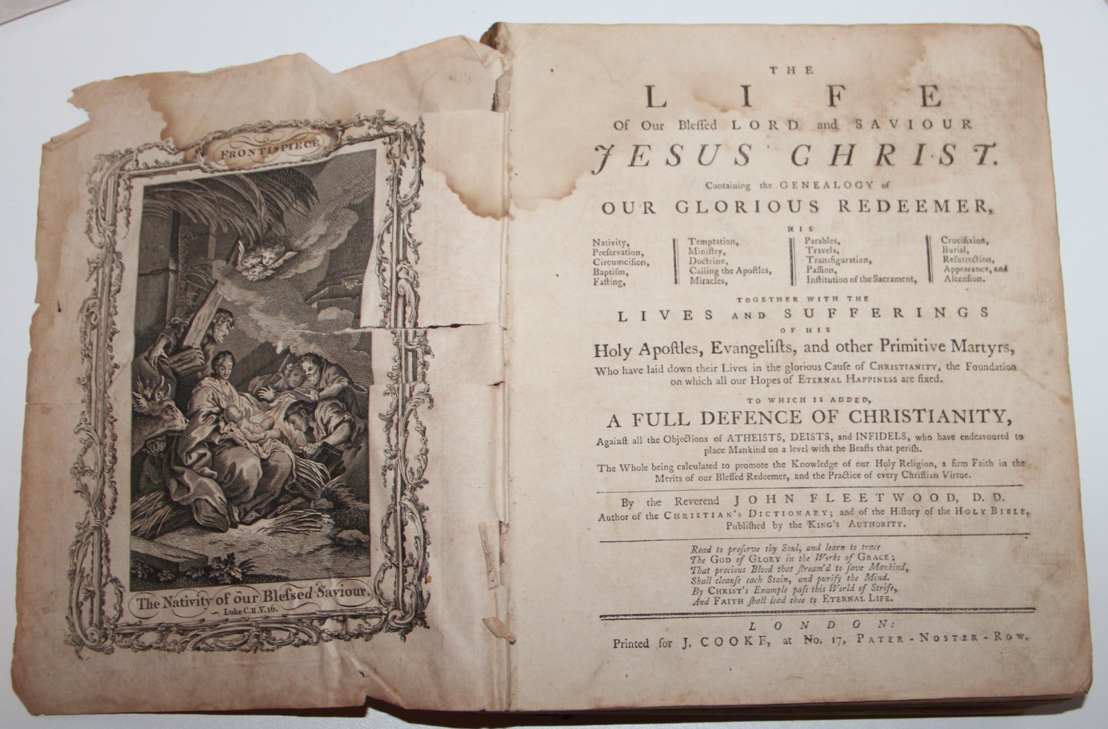 Huncote, Croft Moore Family Circa 1775 Life of Christ Fleetwood Damaged