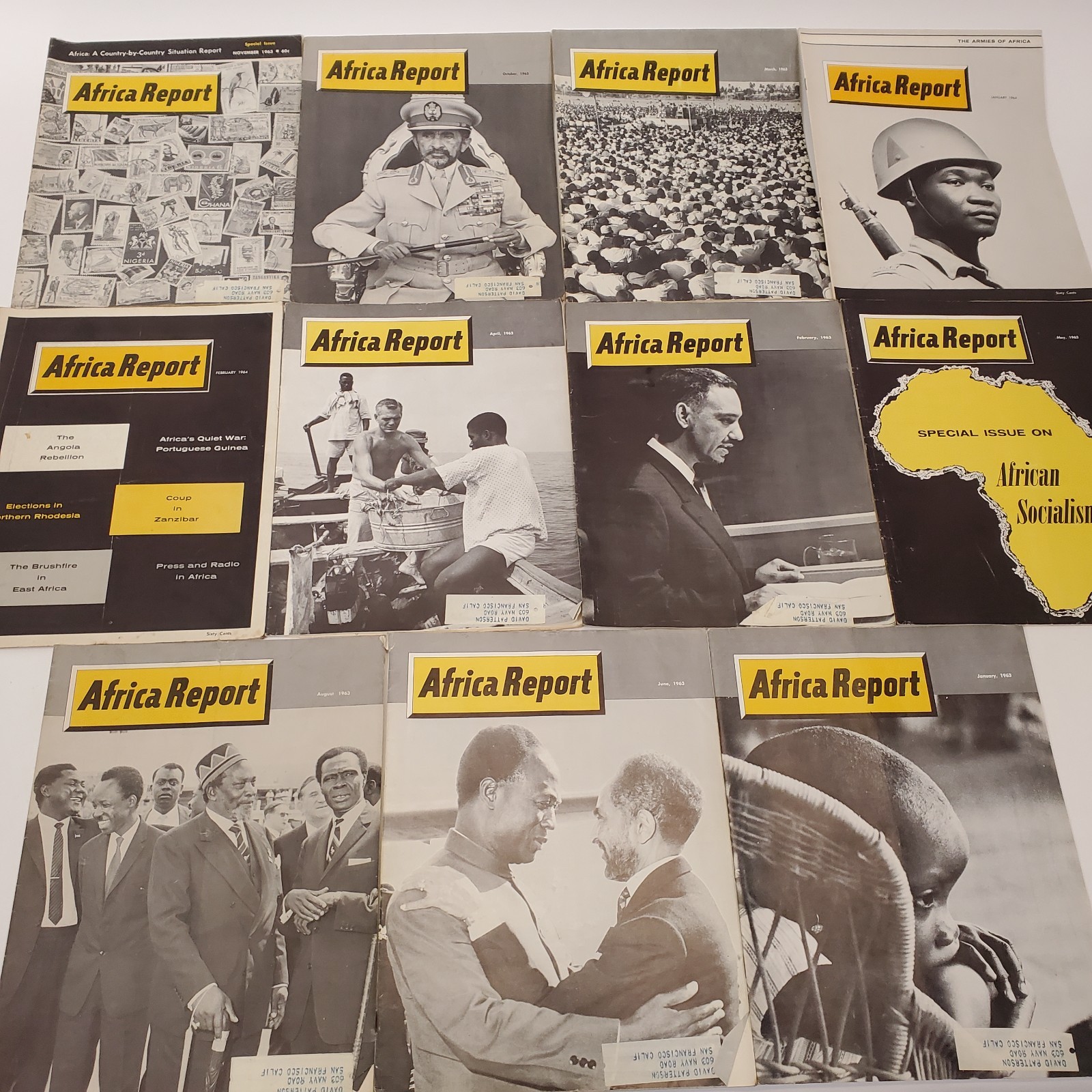 Lot of 11 VTG Africa Report Magazines 1963 1964 Political History Decolonization