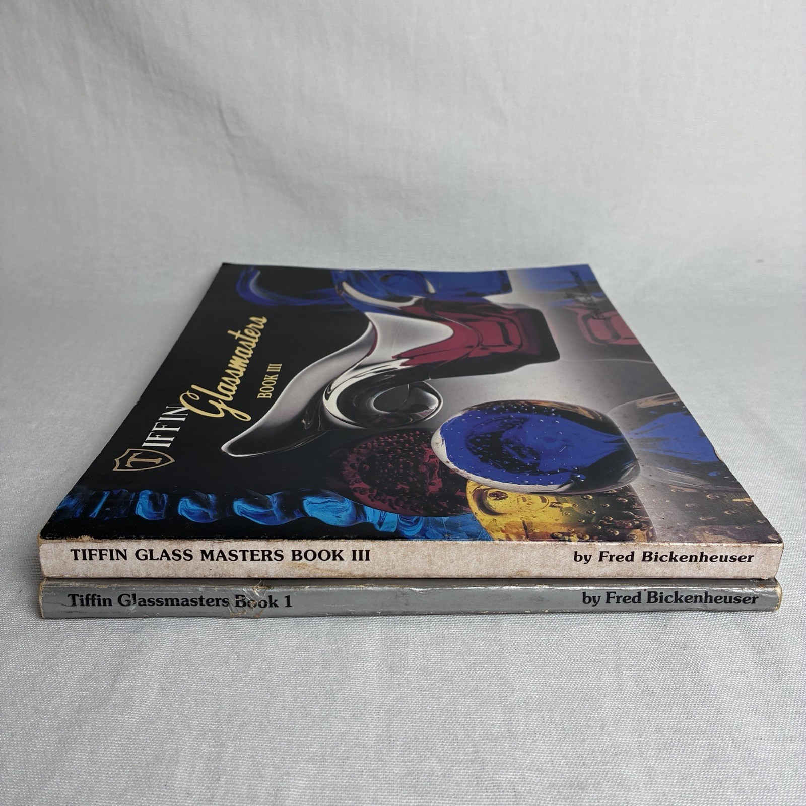 Tiffin Glassmasters Book 1 & Book 3 Lot Fred Bickenheuser Art Glass Identificati