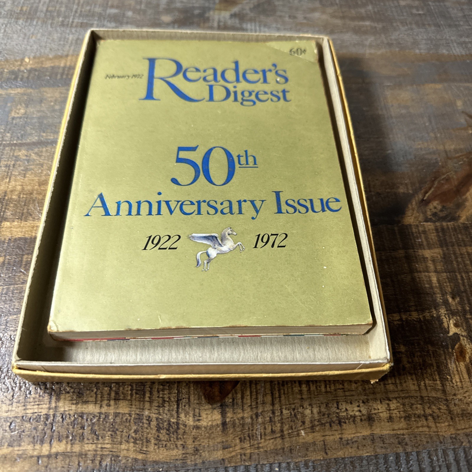 Readers Digest 50th Anniversary Edition Paperback 1972 Vintage Gold Cover Ads
