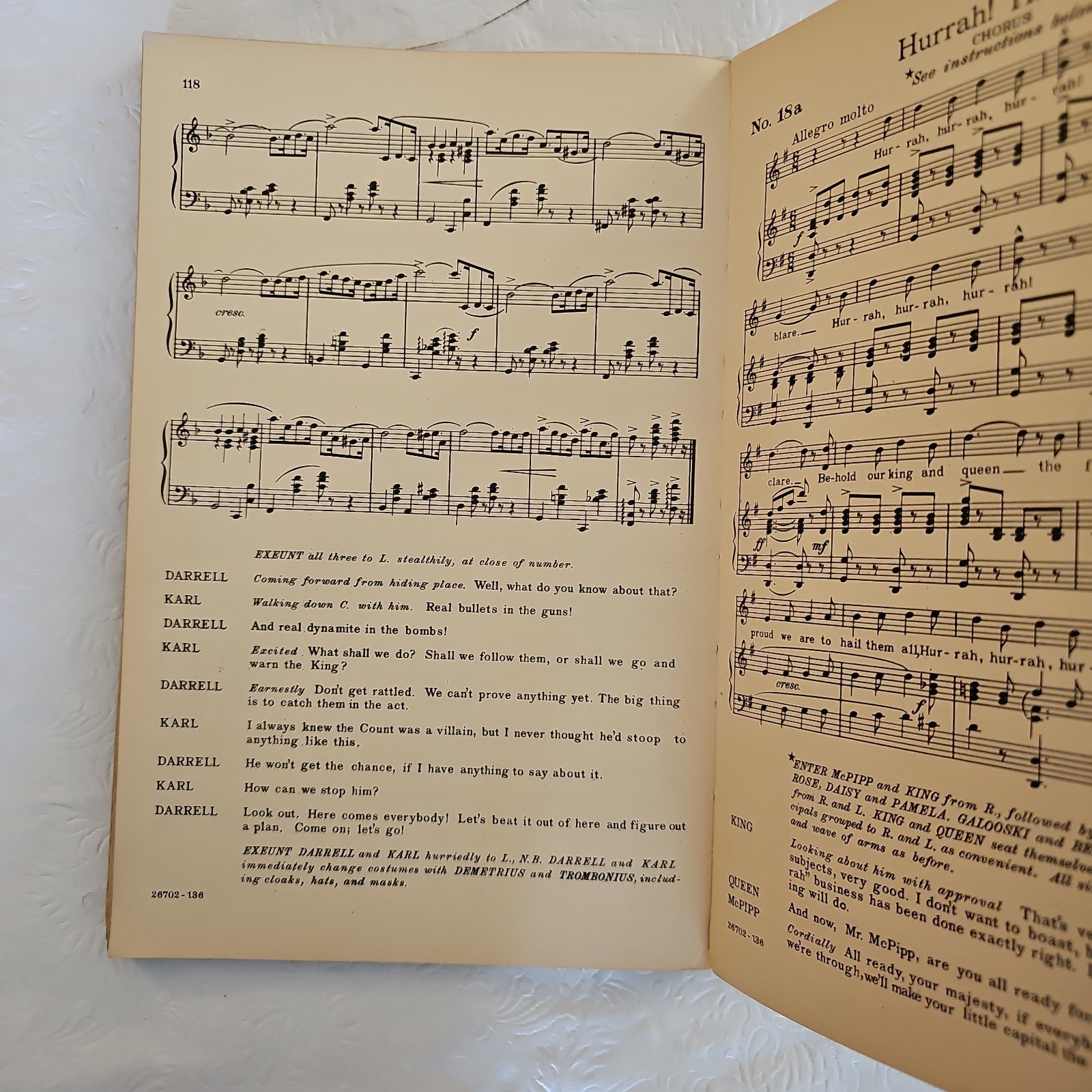 VTG ROSE of the DANUBE Operetta In 2 Acts Morgan Book, Lyrics, Play & Music