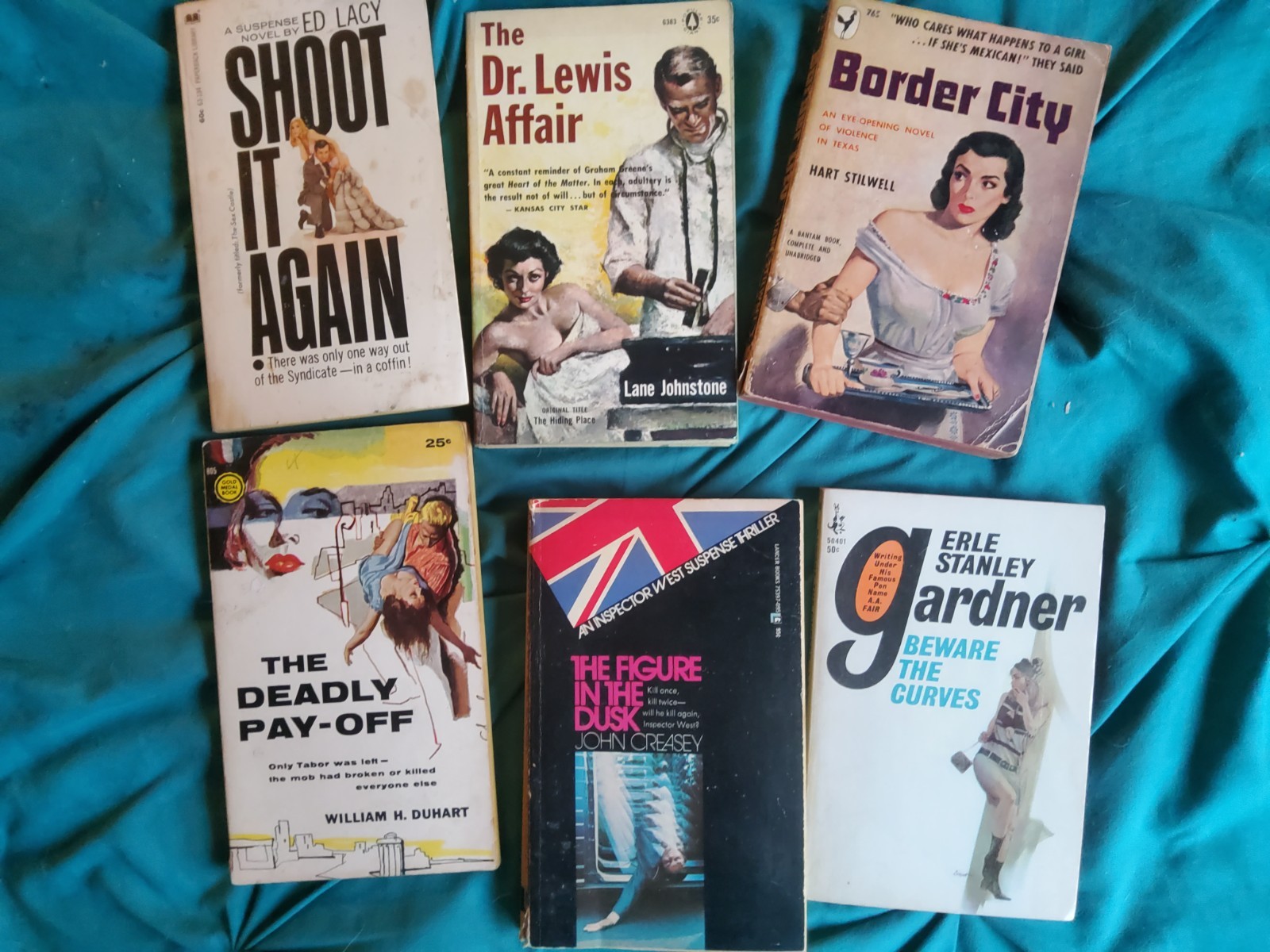 6 Lot Suspense, Thriller & Mystery Gardner, Lacy, Johnstone, Creasy Vintage