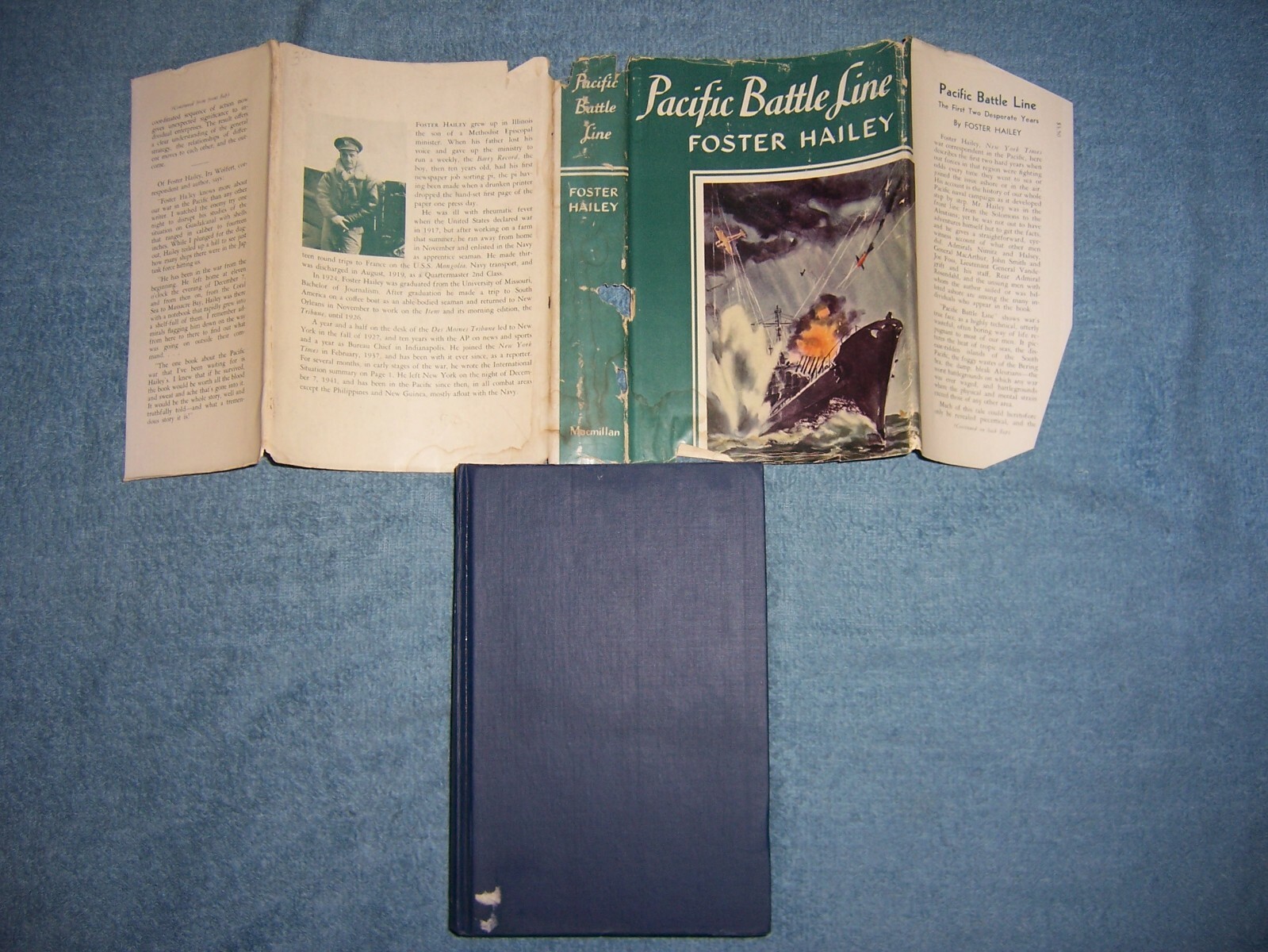 PACIFIC BATTLE LINE by Foster Hailey/1st Ed/HCDJ/Military/WWII 1939-45
