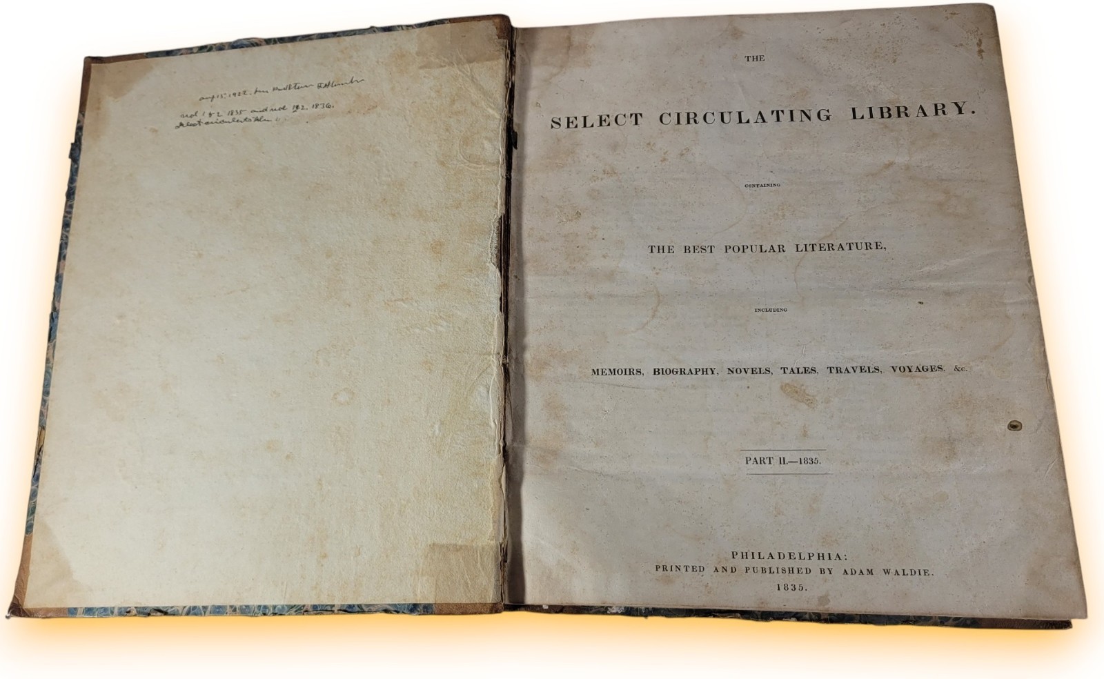 The Select Circulating Library Containing The Best Popular Literature Including