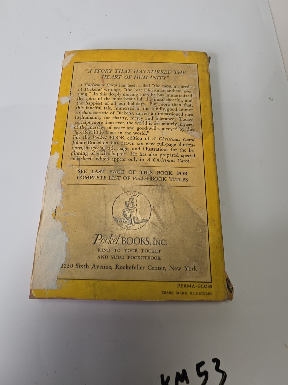Charles Dickens A Christmas Carol 1943 Pocket Books #29 3rd Printing Paperback