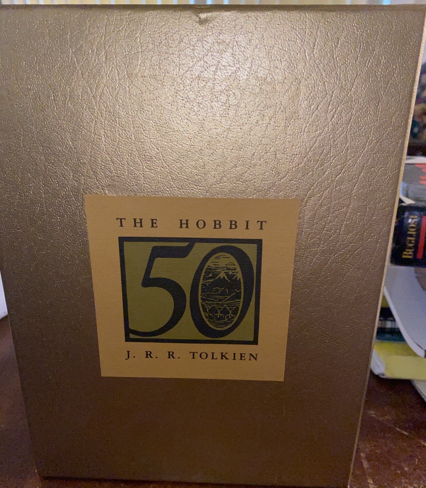 Rare The Hobbit 50th Anniversary Edition J.R.R. Tolkien Gold Slipcase Hardcover