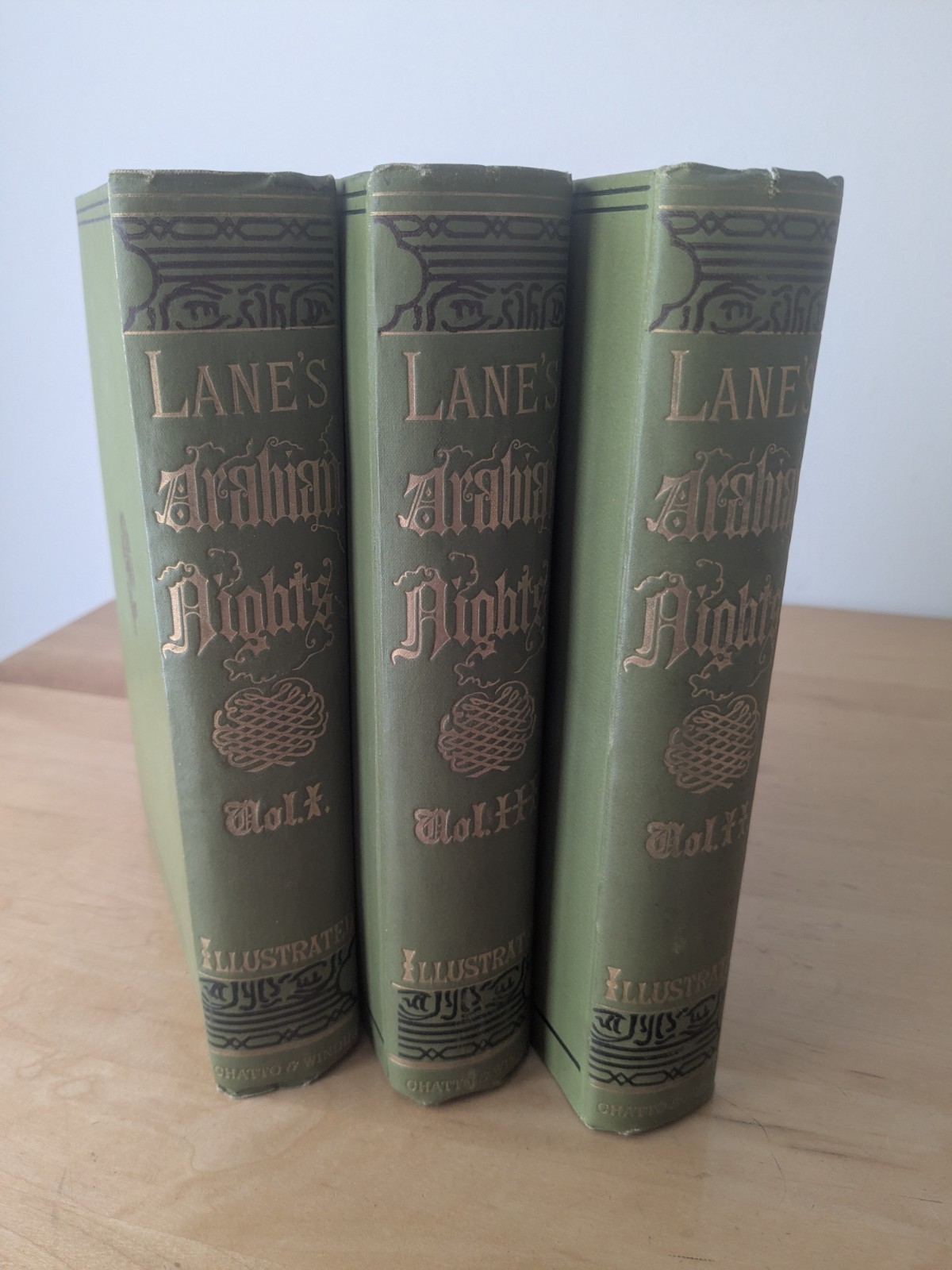 ILLUSTRATED ARABIAN NIGHTS Lane Translation, 3 volumes, Chatto &Windus 1889