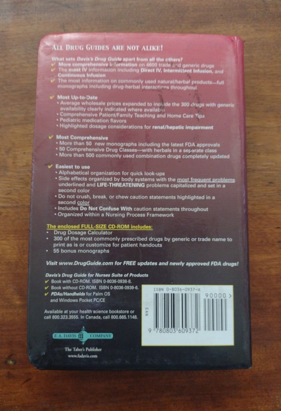 Davis’s Drug Guide for Nurses 8th Edition Book With CD Disk