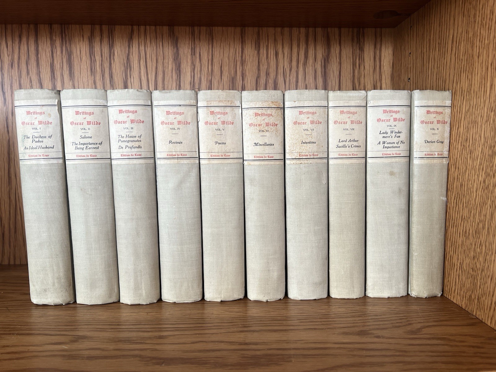 OSCAR WILDE Complete Works 1927 – 10 VOLUMES – Salome – Dorian Gray – Poems RARE