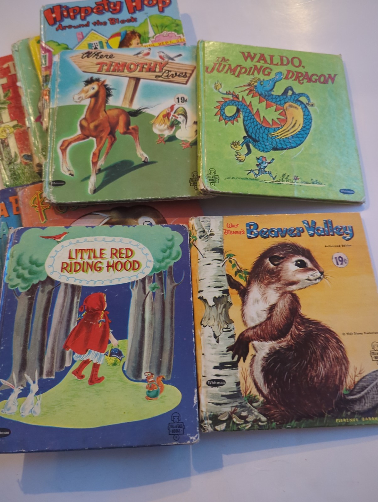 Lot Of 21 Vintage Whitman Tell-a-Tale Books For Children Reading Copies HC Vtg