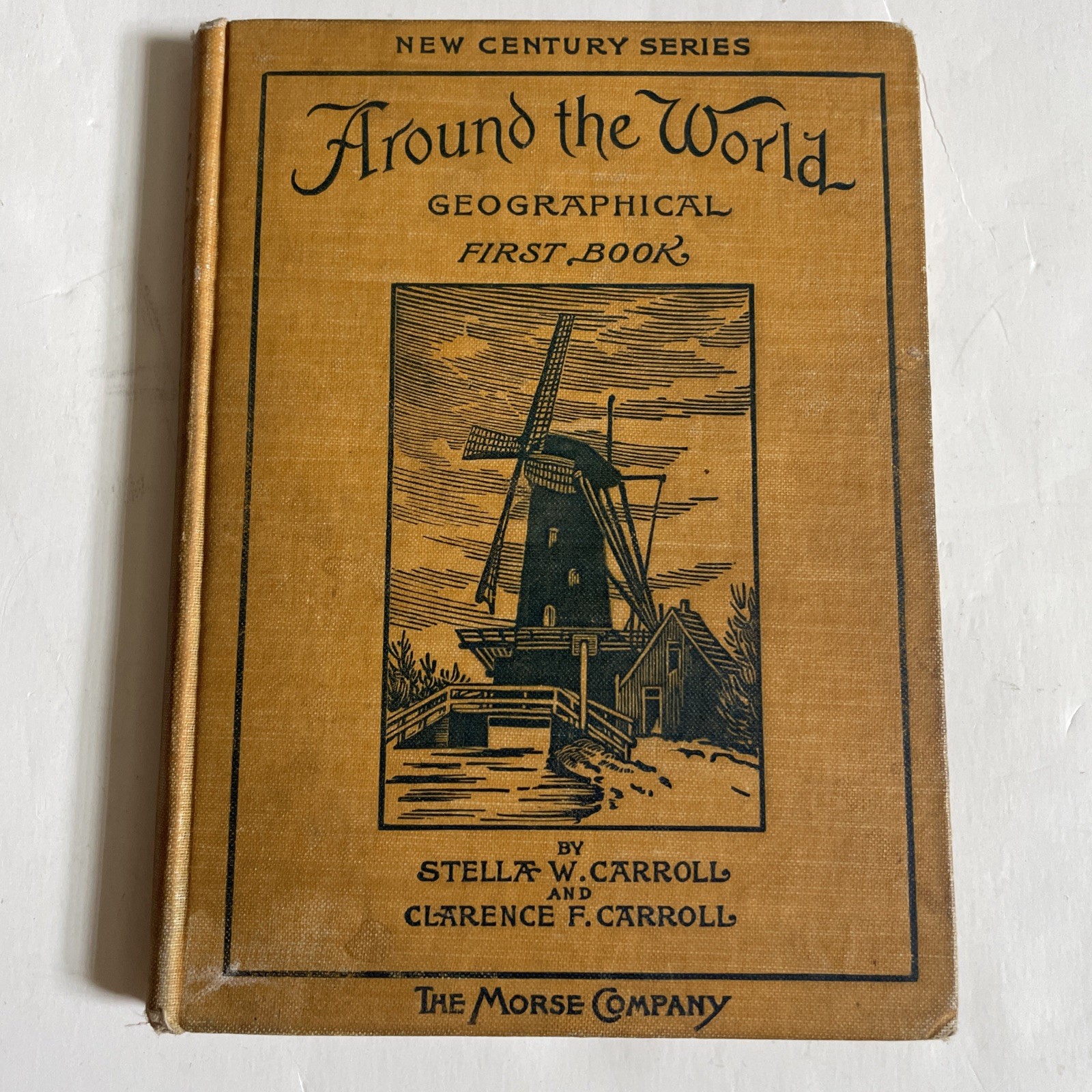 Antique Hardcover Around the World Geographical First Book Carroll 1897