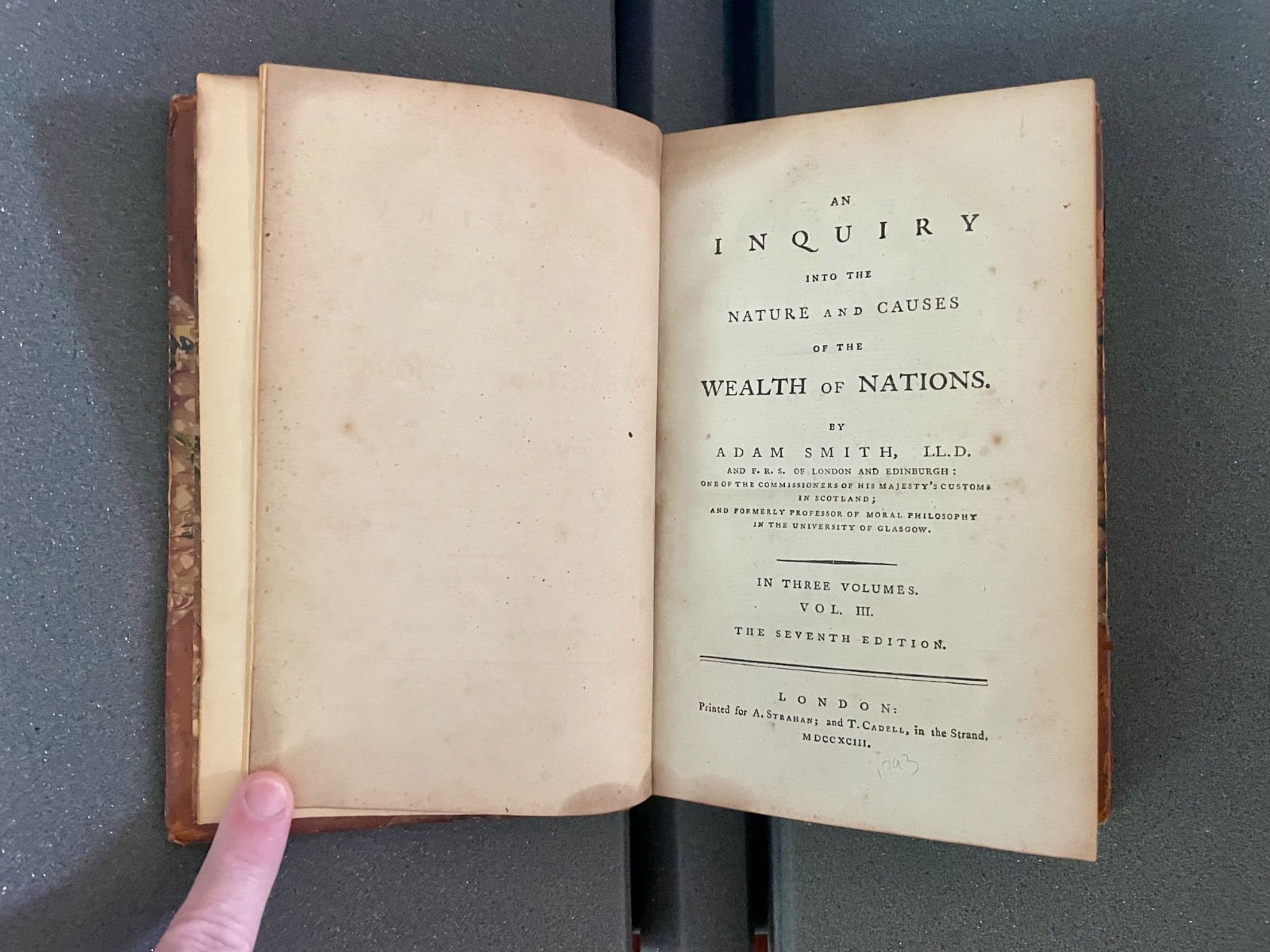 Wealth of Nations – 7th Edition – 1793 – Adam Smith / NEAR FINE Condition